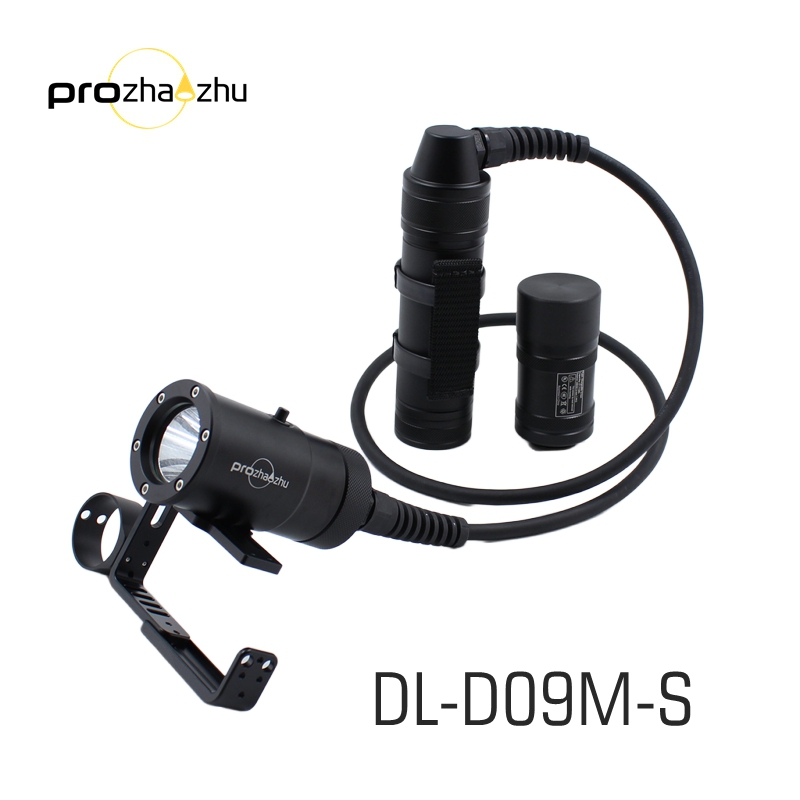 DL-D09M-S Sidemount Canister Techncial Diving Torch Light,2500 lumen super bright tight-beam hot spot,rechargeable battery,150 Depth diving
